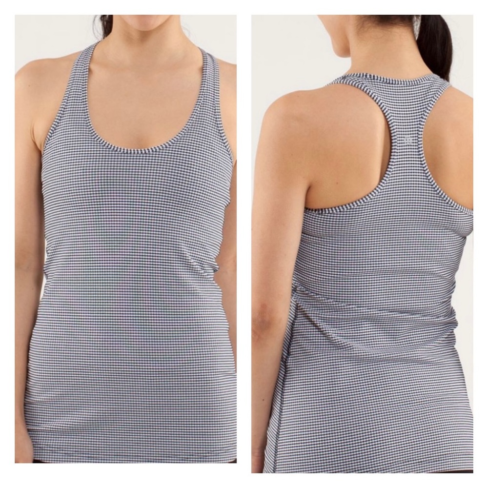 Lululemon Cool Racerback in Gingham Inkwell